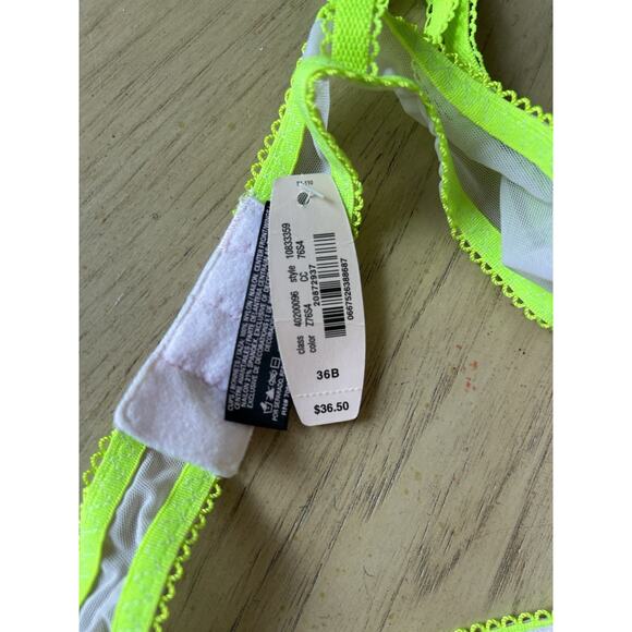 NEW Victoria Secret Sexy Little Things Push Up Bra 36B Pink Neon Green Bows Y2K - Picture 4 of 11